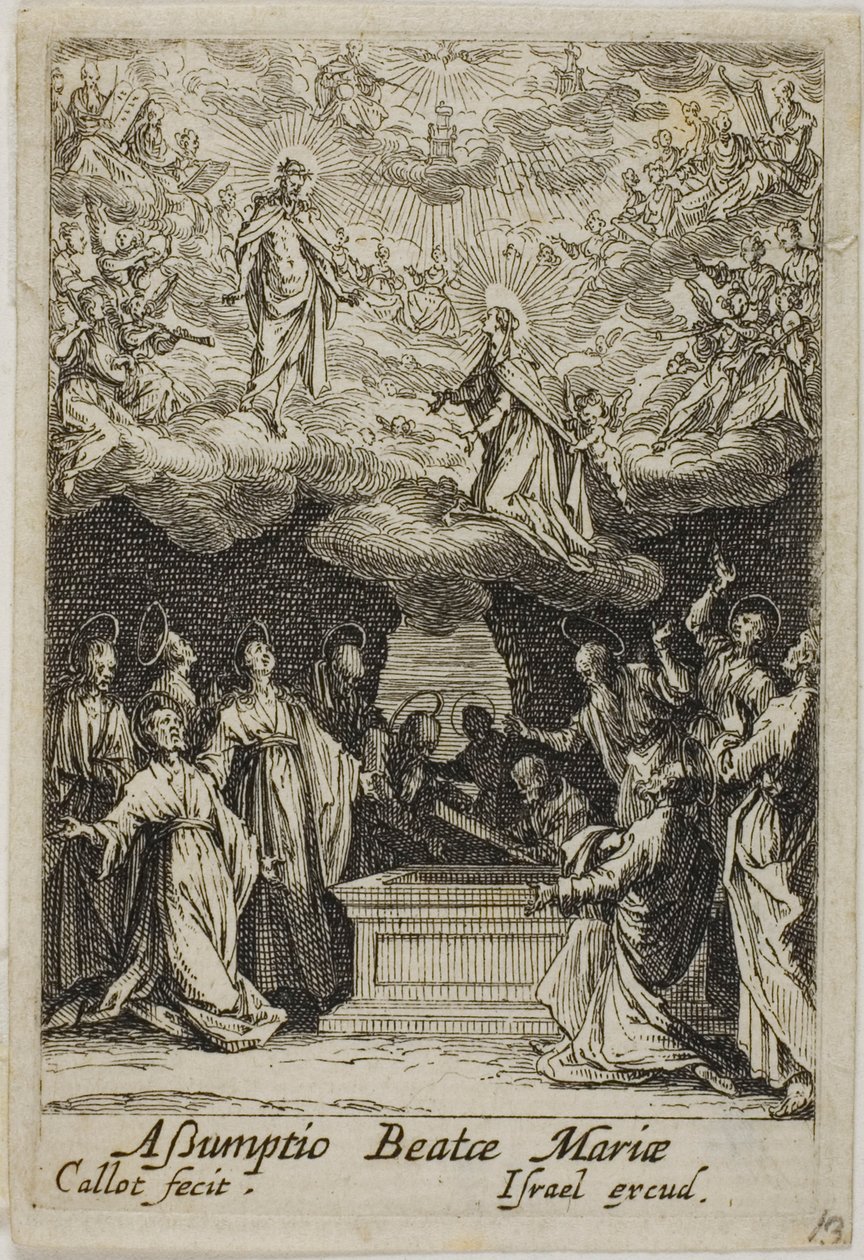 A Assunção da Virgem, da Vida da Virgem de Jacques Callot