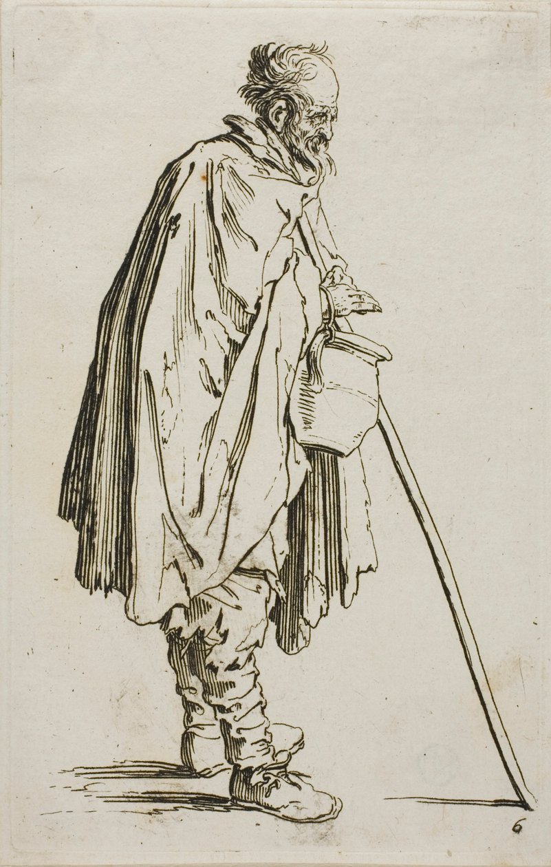 The Beggar with a Footwarmer, prato seis de The Beggars de Jacques Callot