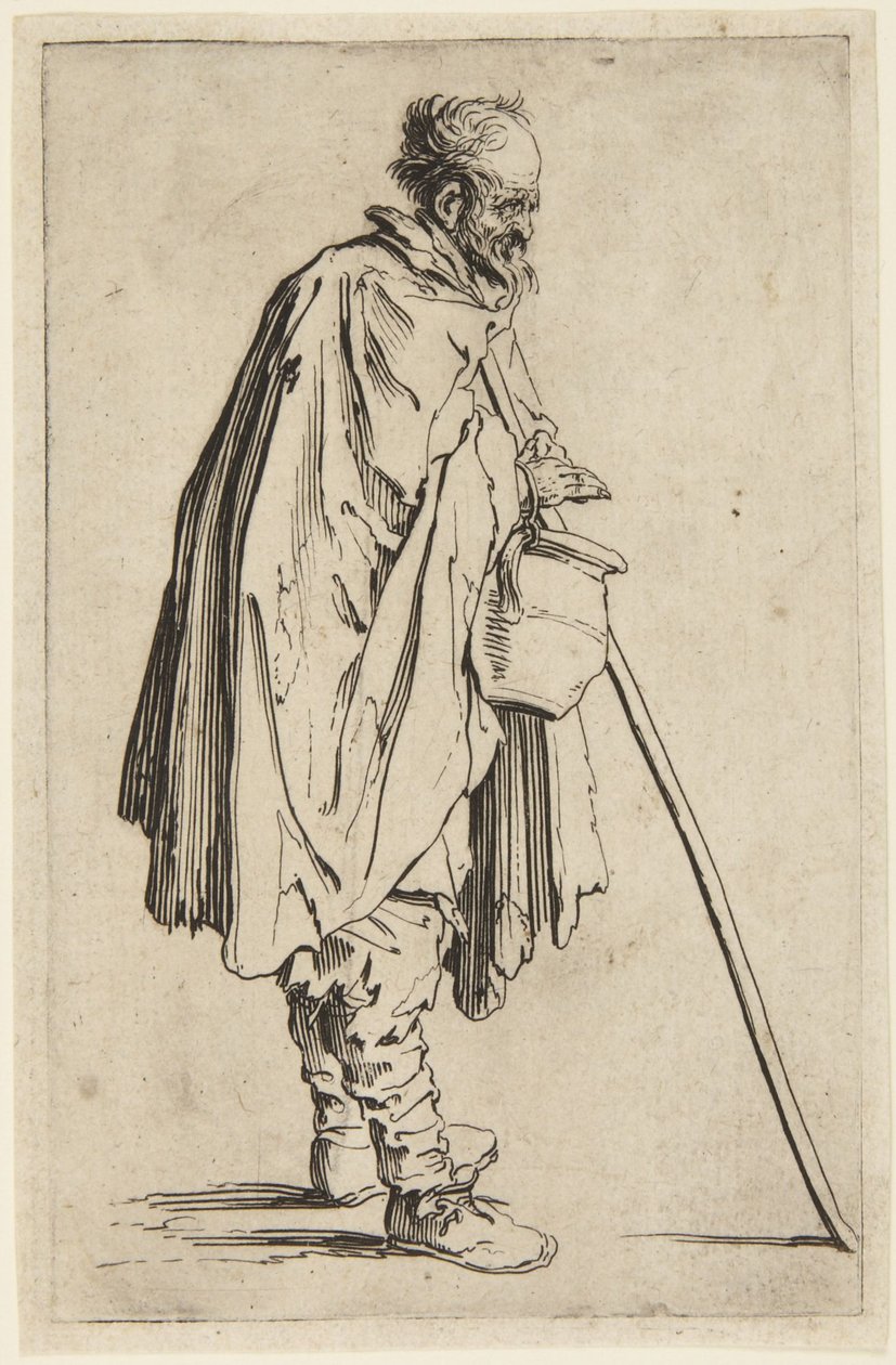 O mendigo com o aquecedor de pés de Jacques Callot