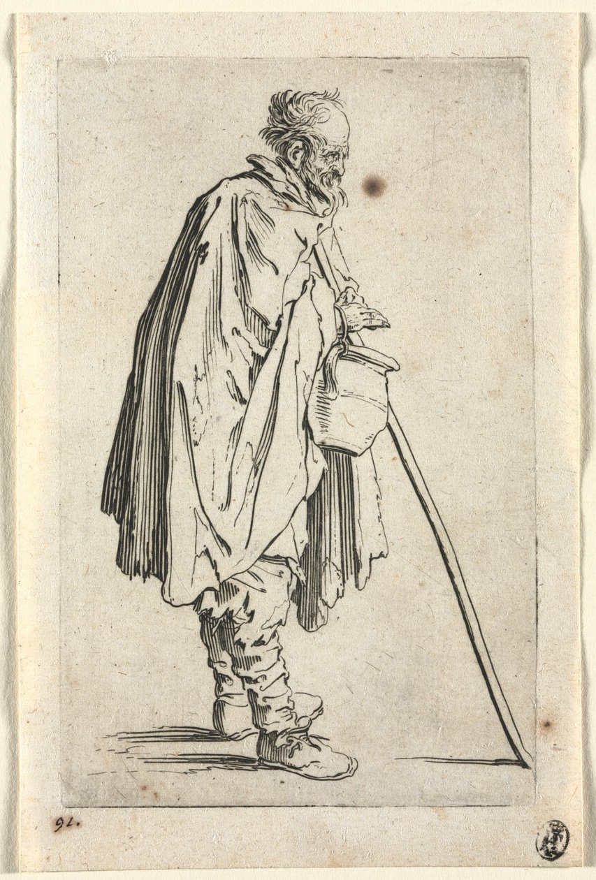 Os Mendigos: Mendigo com Pot, c. 1623 de Jacques Callot