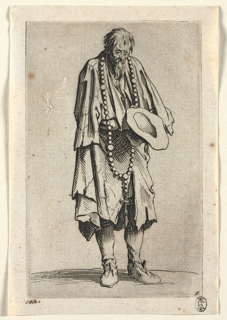 Os Mendigos: Mendigo com Rosário de Jacques Callot
