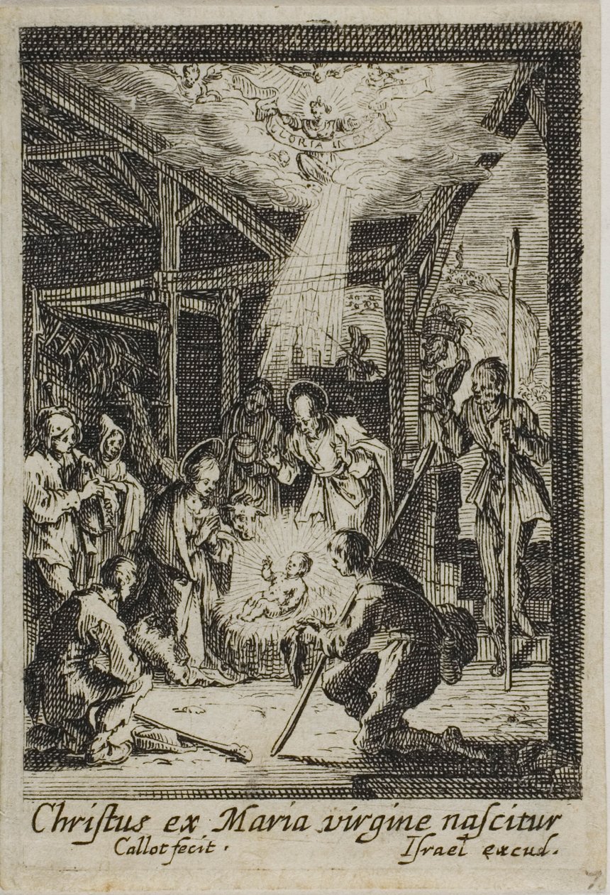 O Nascimento de Jesus, de A Vida da Virgem de Jacques Callot