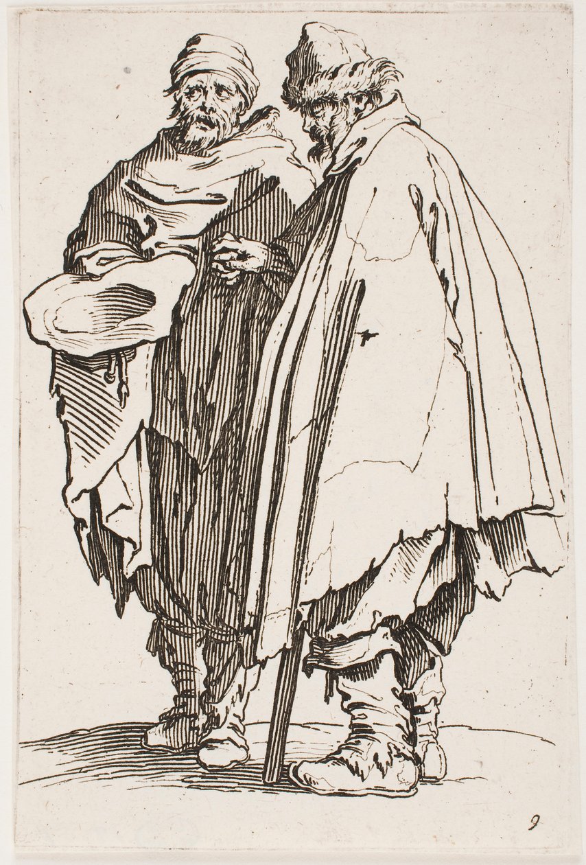 The Blind Man and His Companion, no. 9 da série The Beggars de Jacques Callot