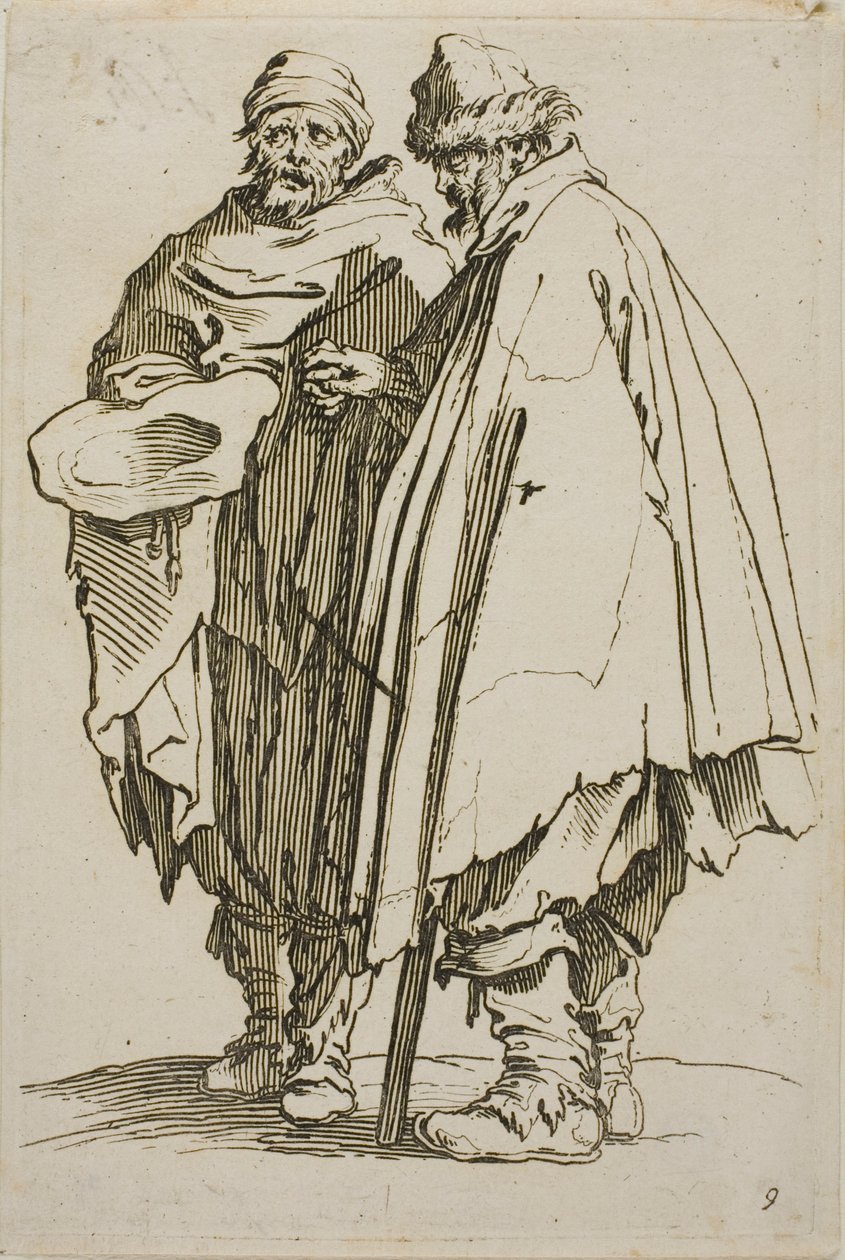 The Blind Man and his Companion, prato nove de The Beggars de Jacques Callot