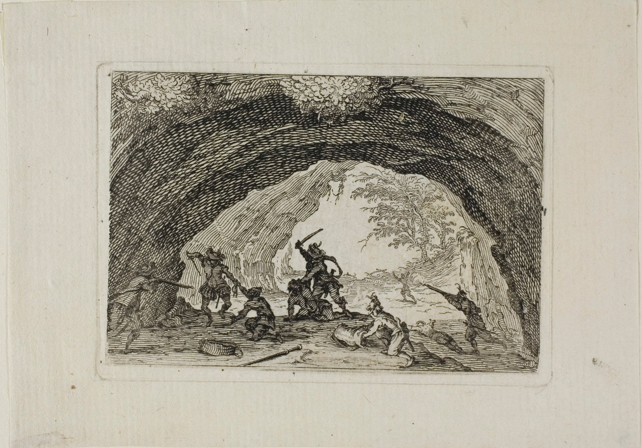 A Caverna dos Bandidos, de Os Caprichos de Jacques Callot