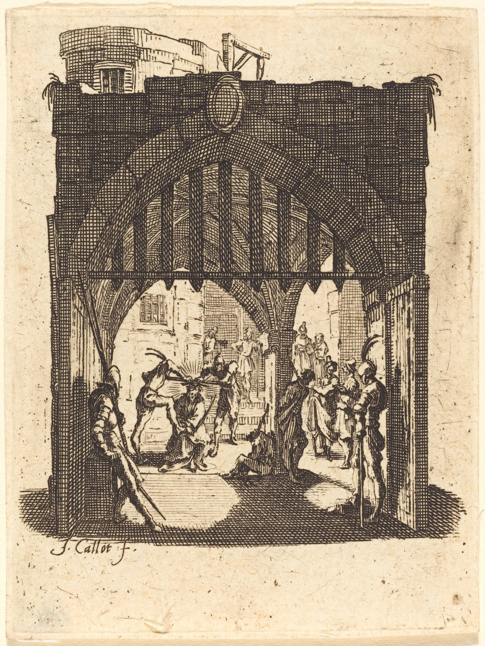 A coroação de espinhos, c. 16241625. de Jacques Callot