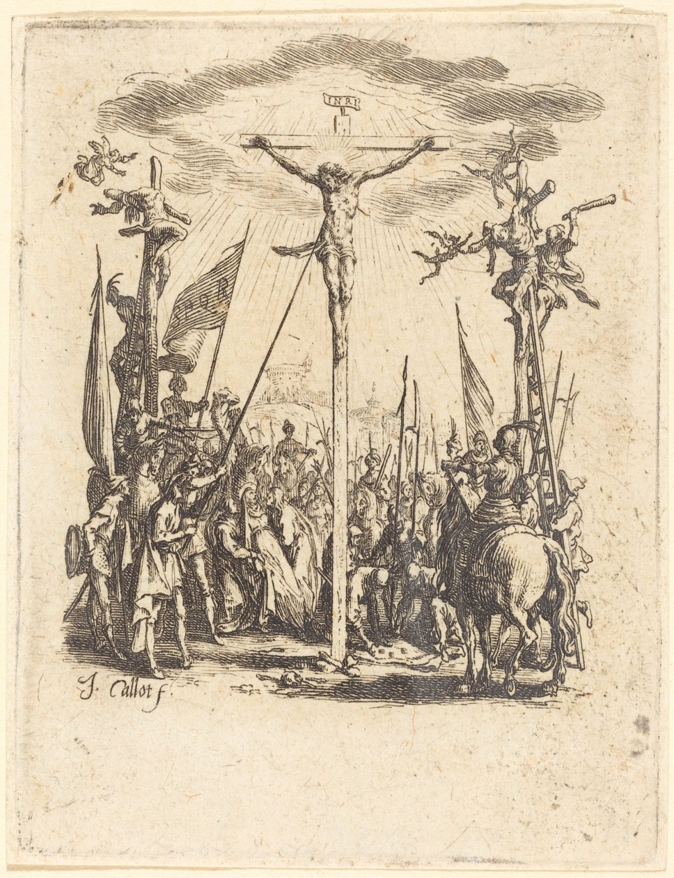 A Crucificação, c. 16241625. de Jacques Callot