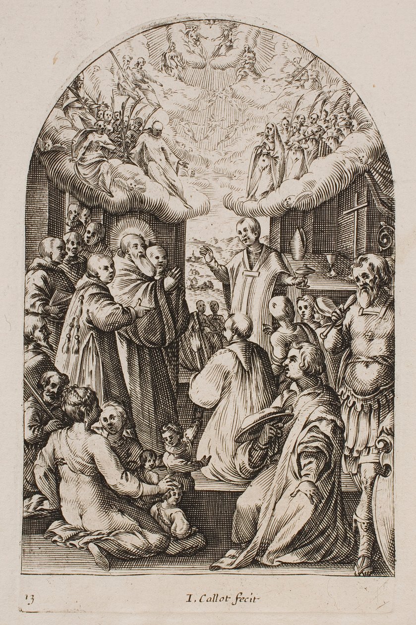 A morte de São Bento, da série «Imagens de Roma» de Jacques Callot
