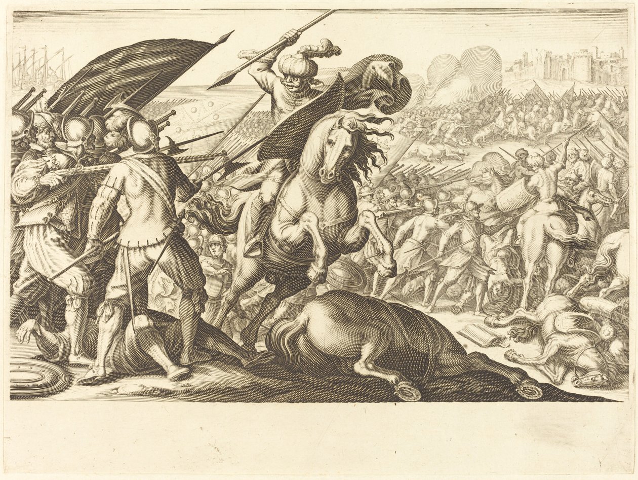 A derrota da cavalaria turca, c. 1614. de Jacques Callot
