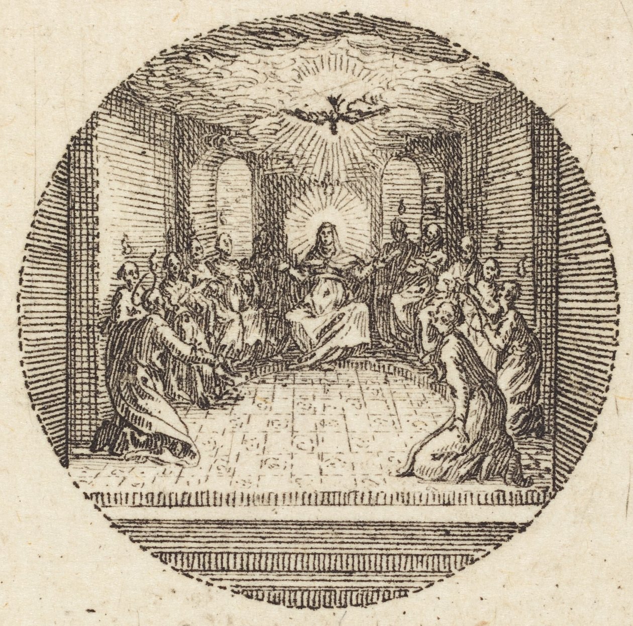 A descida da pomba sagrada de Jacques Callot