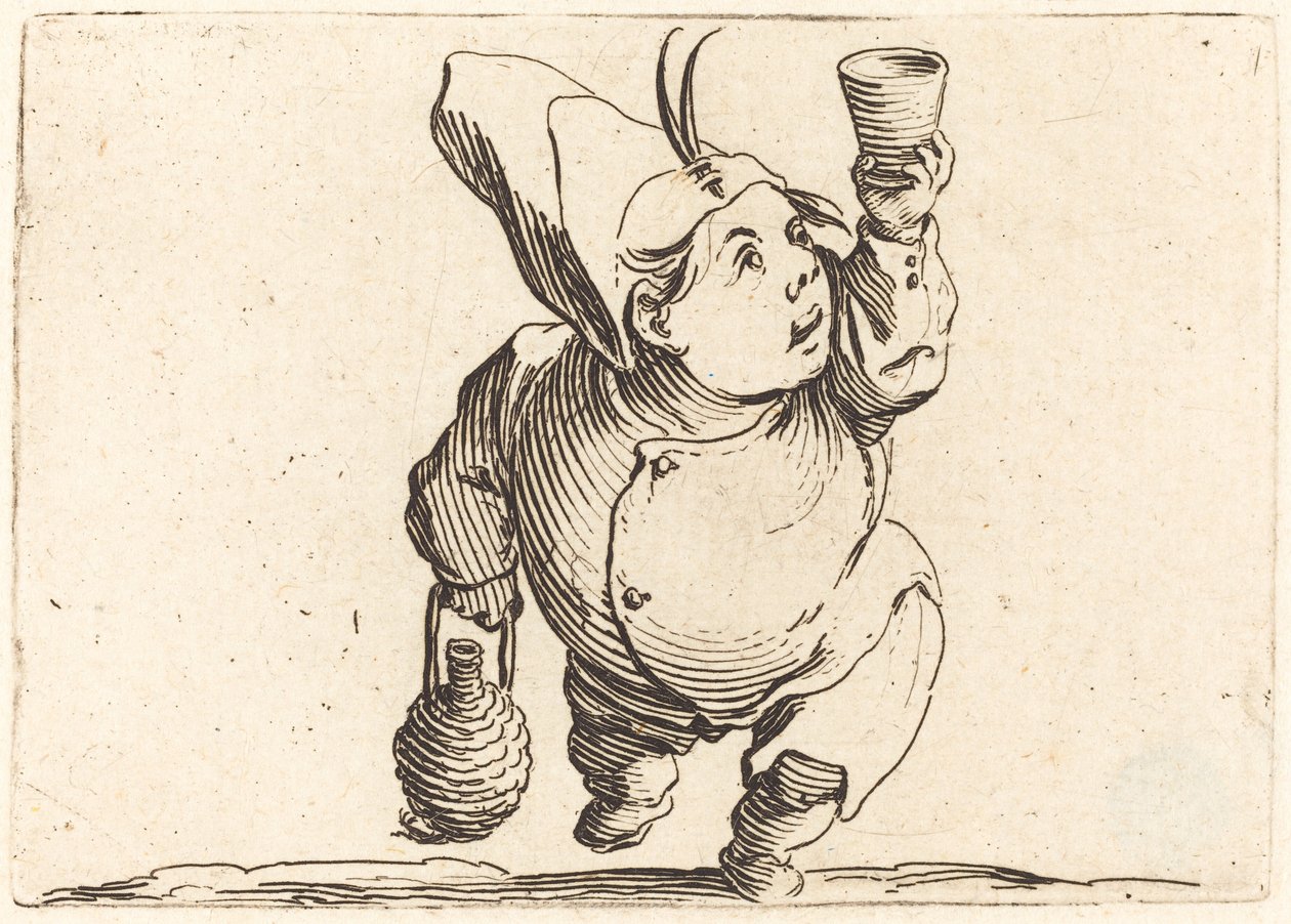 O bebedor, vista frontal de Jacques Callot