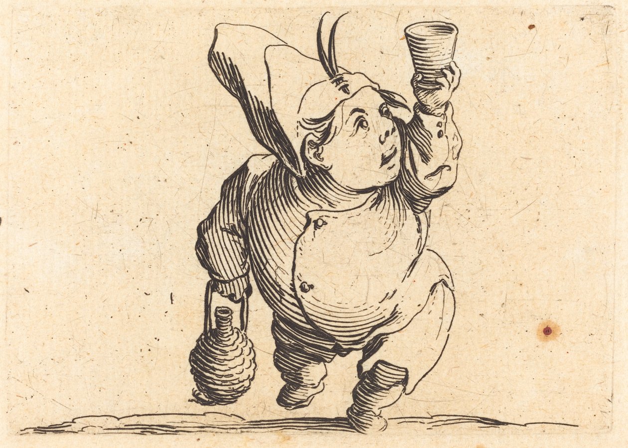 O bebedor, vista frontal de Jacques Callot