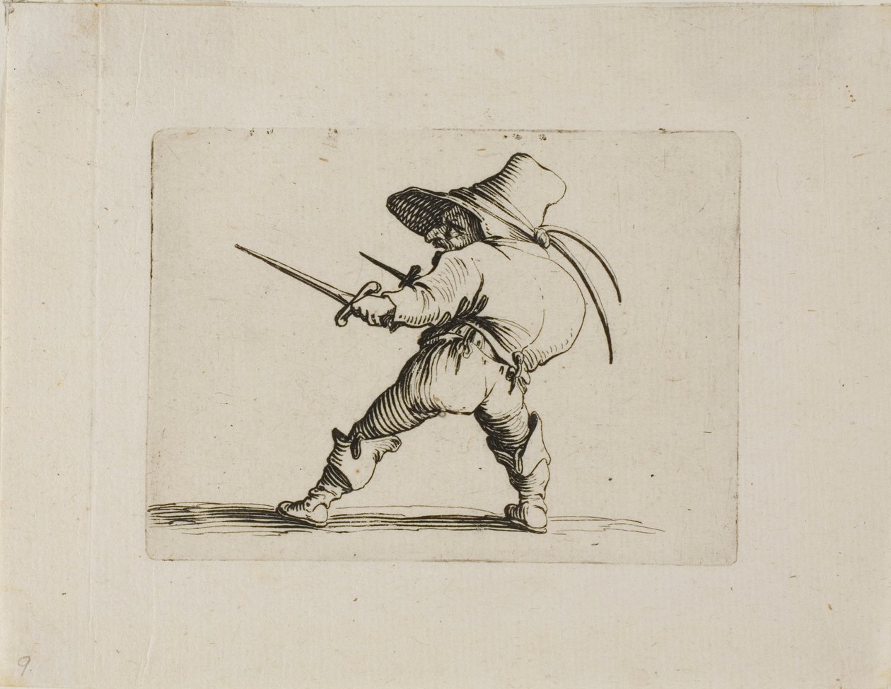 O Duelista com uma Espada e uma Adaga, de Varie Figure Gobbi de Jacques Callot