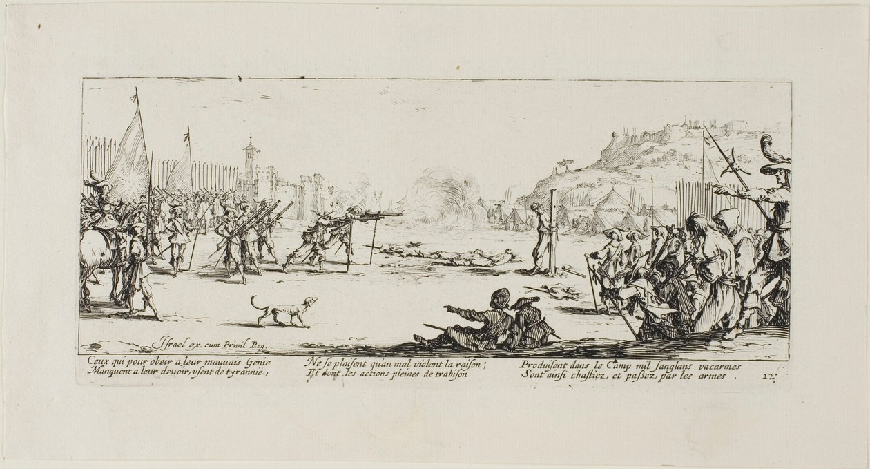O pelotão de fuzilamento, placa doze de The Miseries of War de Jacques Callot