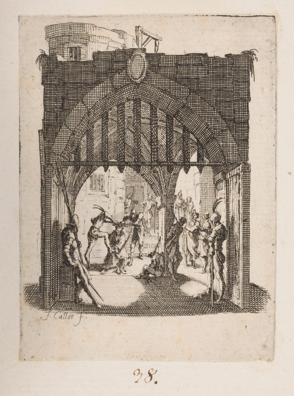A Flagelação, nº 6 de 11 da La Petite Passion de Jacques Callot
