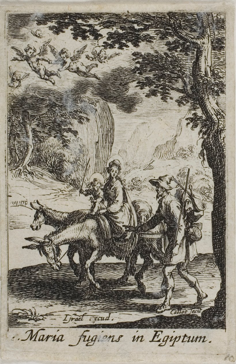 A fuga para o Egito, de A Vida da Virgem de Jacques Callot