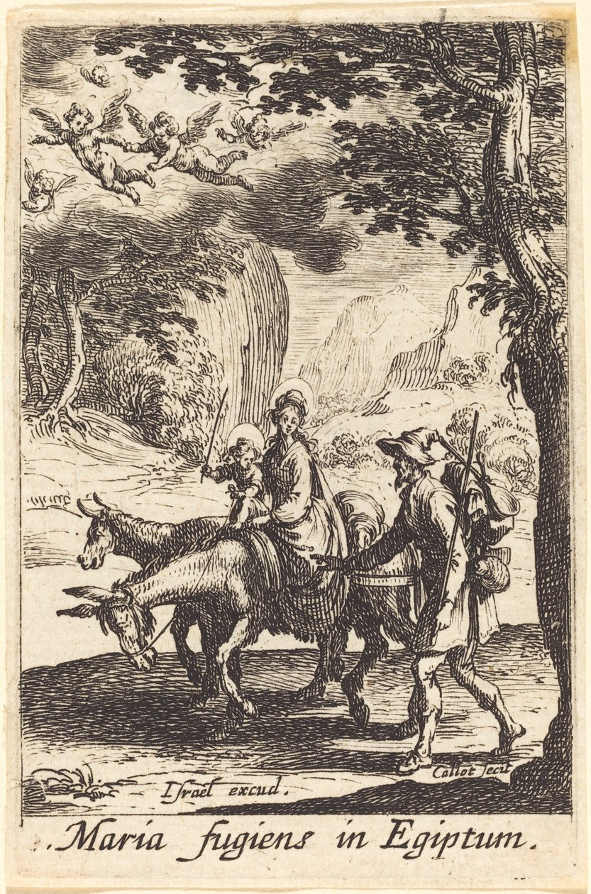 A Fuga para o Egito, em ou depois de 1630. de Jacques Callot