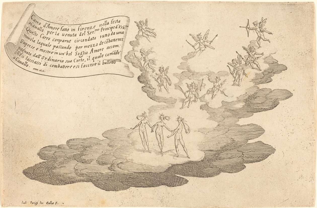 O Flutuador do Amor, 1616. de Jacques Callot
