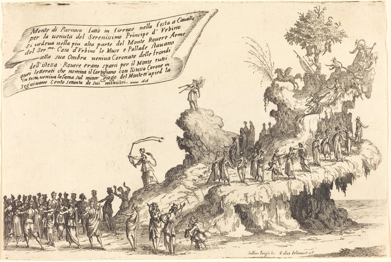 O flutuador do Monte Parnaso de Jacques Callot