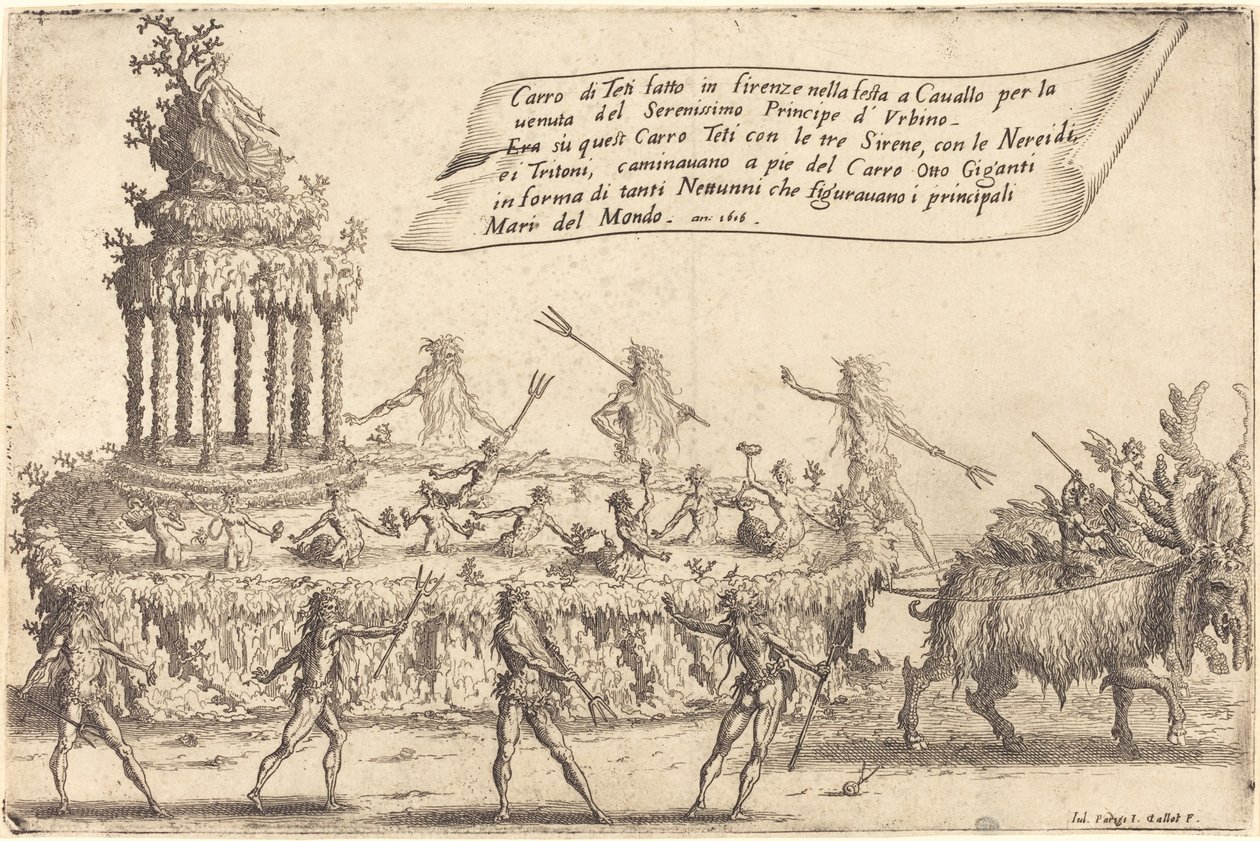 O flutuador de Thetis, 1616. de Jacques Callot
