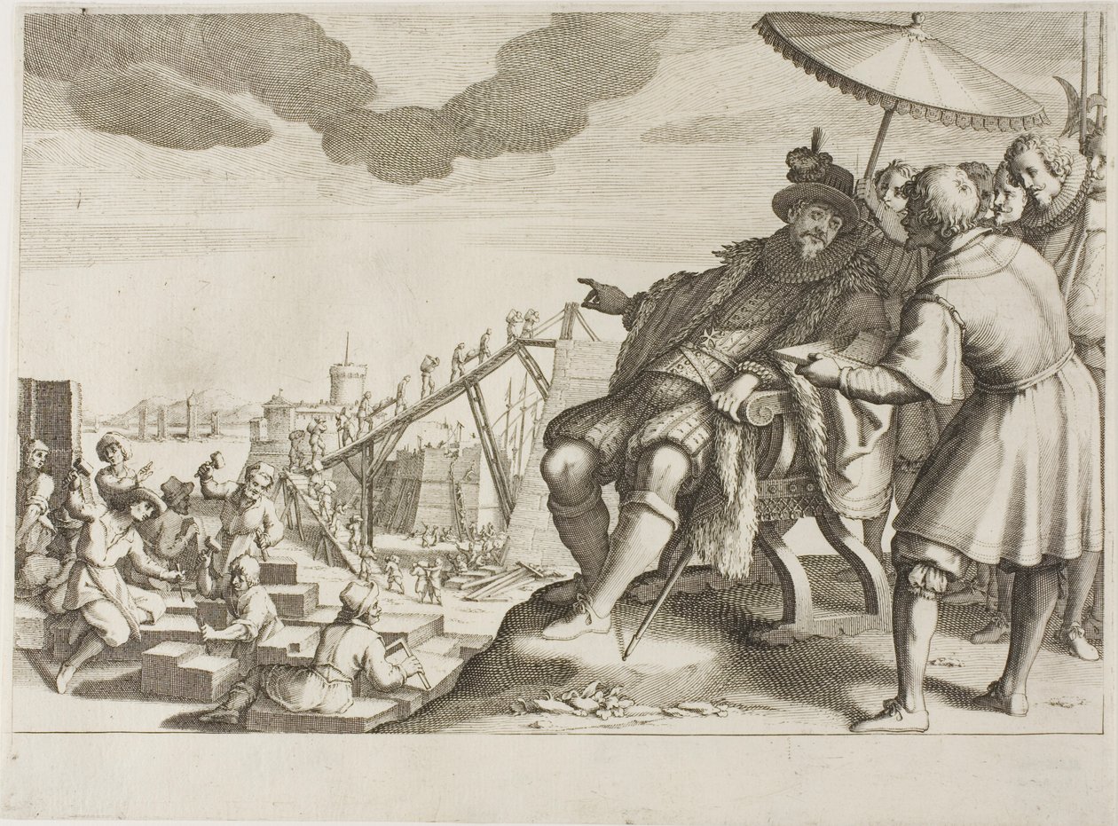 O Grão-Duque fortifica o Porto de Livorno, da Vida de Ferdinando I de’ Medici de Jacques Callot