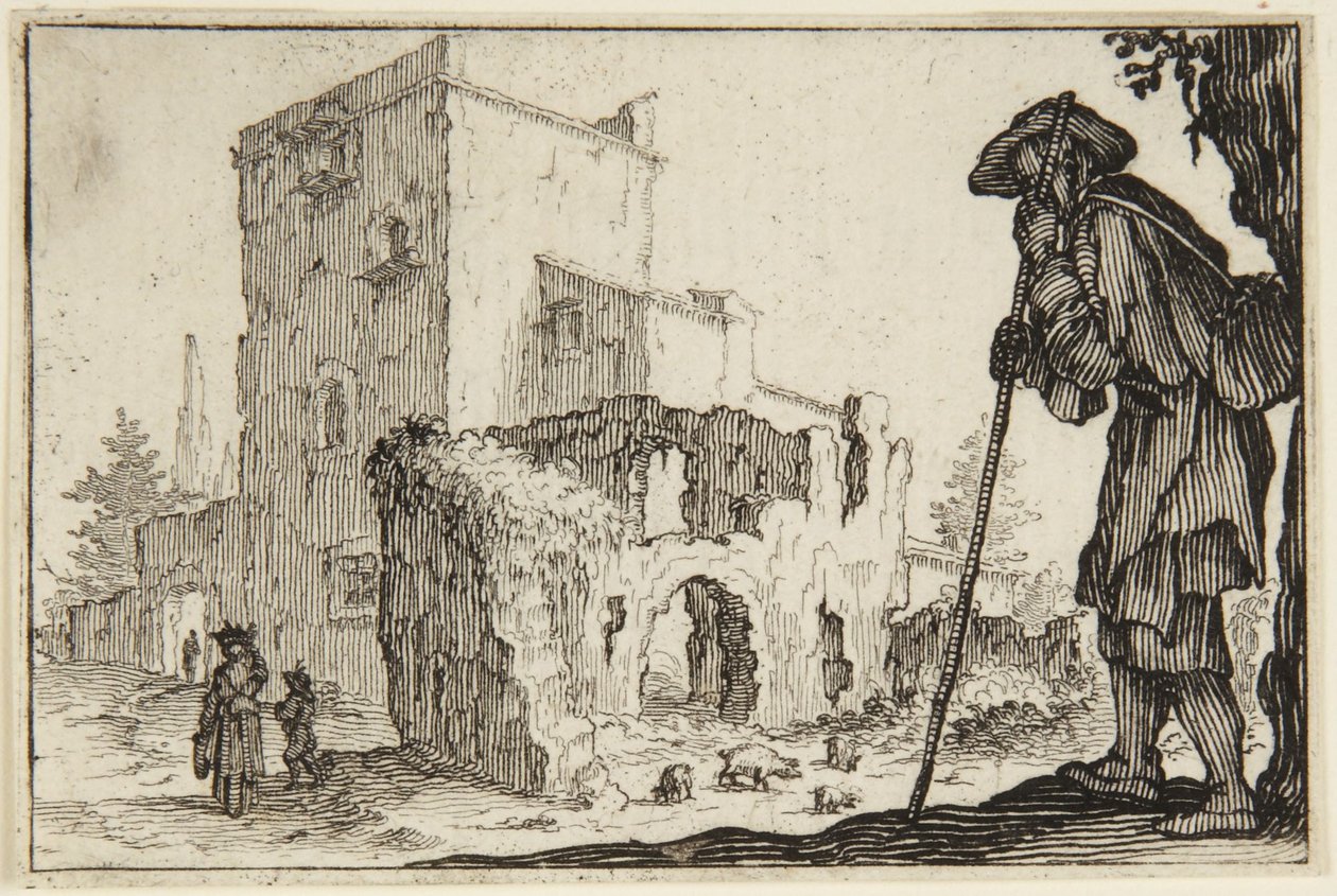O pastor e as ruínas de Jacques Callot