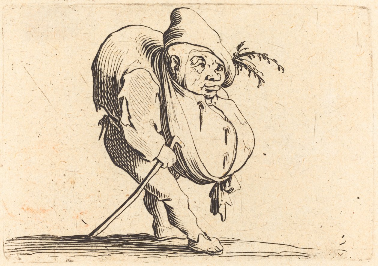 O Corcunda com uma Bengala, c. 1622. de Jacques Callot