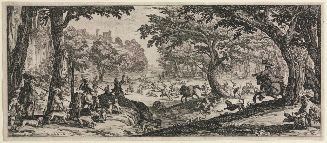 A grande caça, 1619. de Jacques Callot