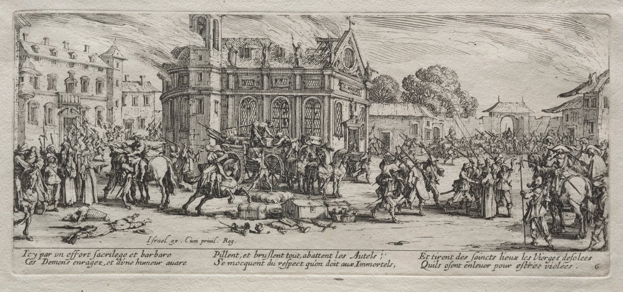 As Grandes Misérias da Guerra: Devastação de um Mosteiro de Jacques Callot