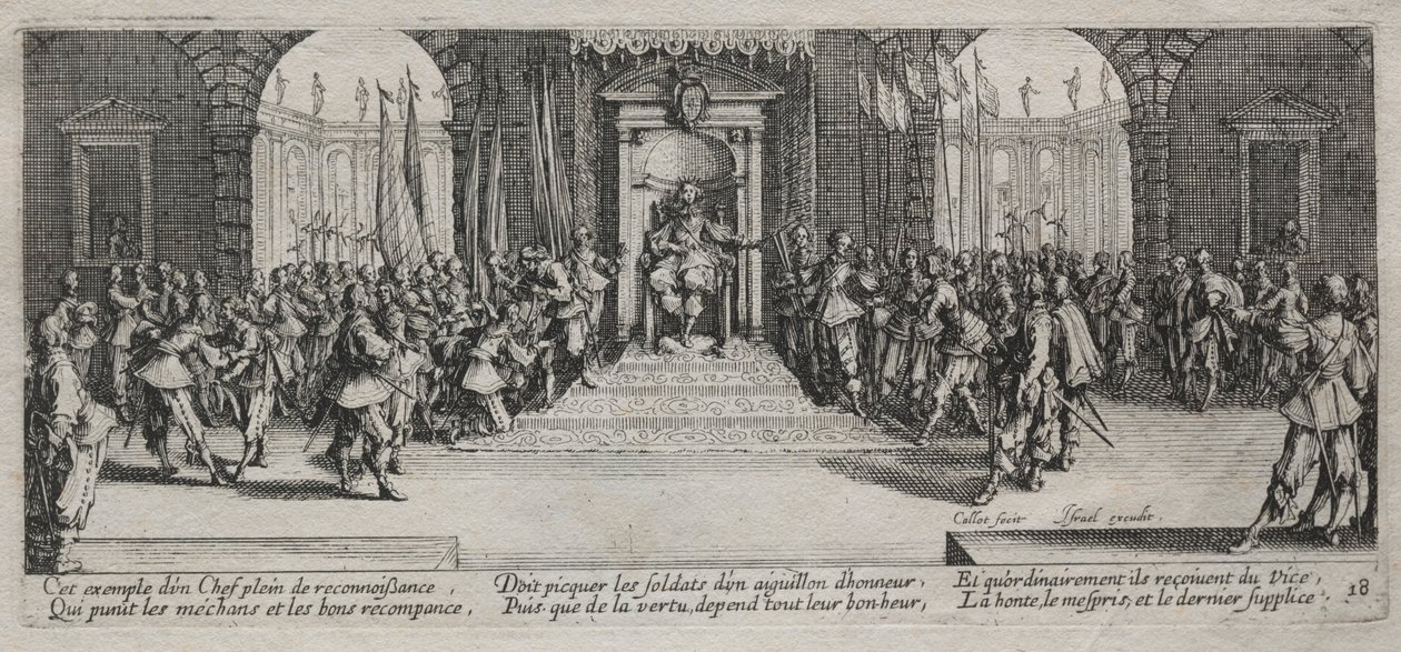 As grandes misérias da guerra: distribuição da recompensa, 1633. de Jacques Callot