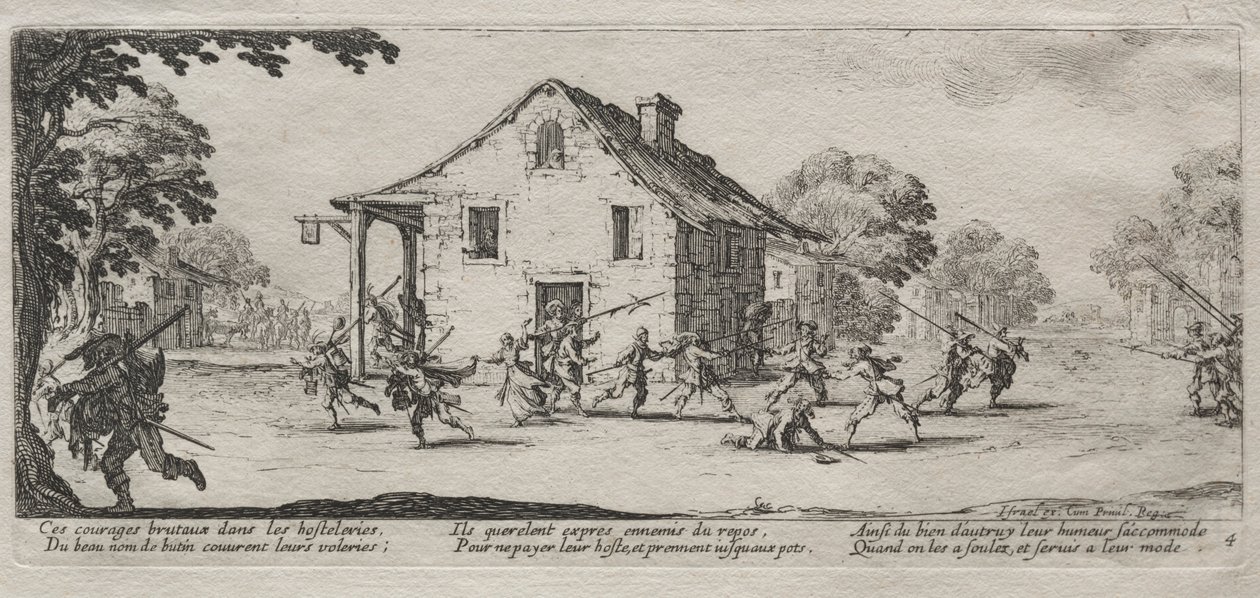 As grandes misérias da guerra: Maraud, 1633. de Jacques Callot