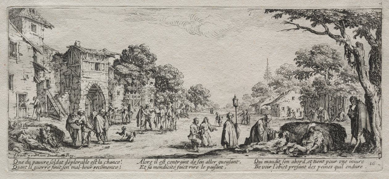 As grandes misérias da guerra: os mendigos e os moribundos de Jacques Callot