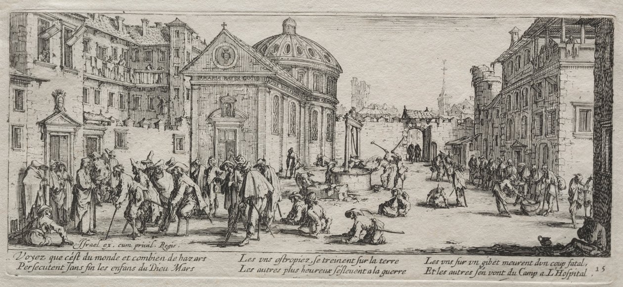 As grandes misérias da guerra: O Hospital, 1633. de Jacques Callot