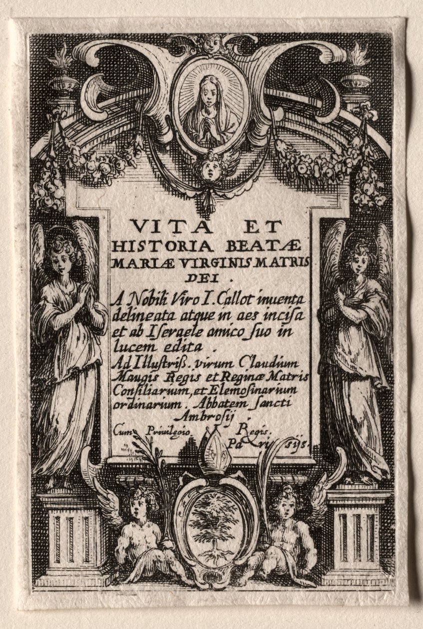 A Vida da Virgem: Frontispício de Jacques Callot
