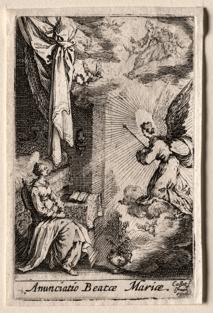 A vida da virgem: a anunciação. de Jacques Callot