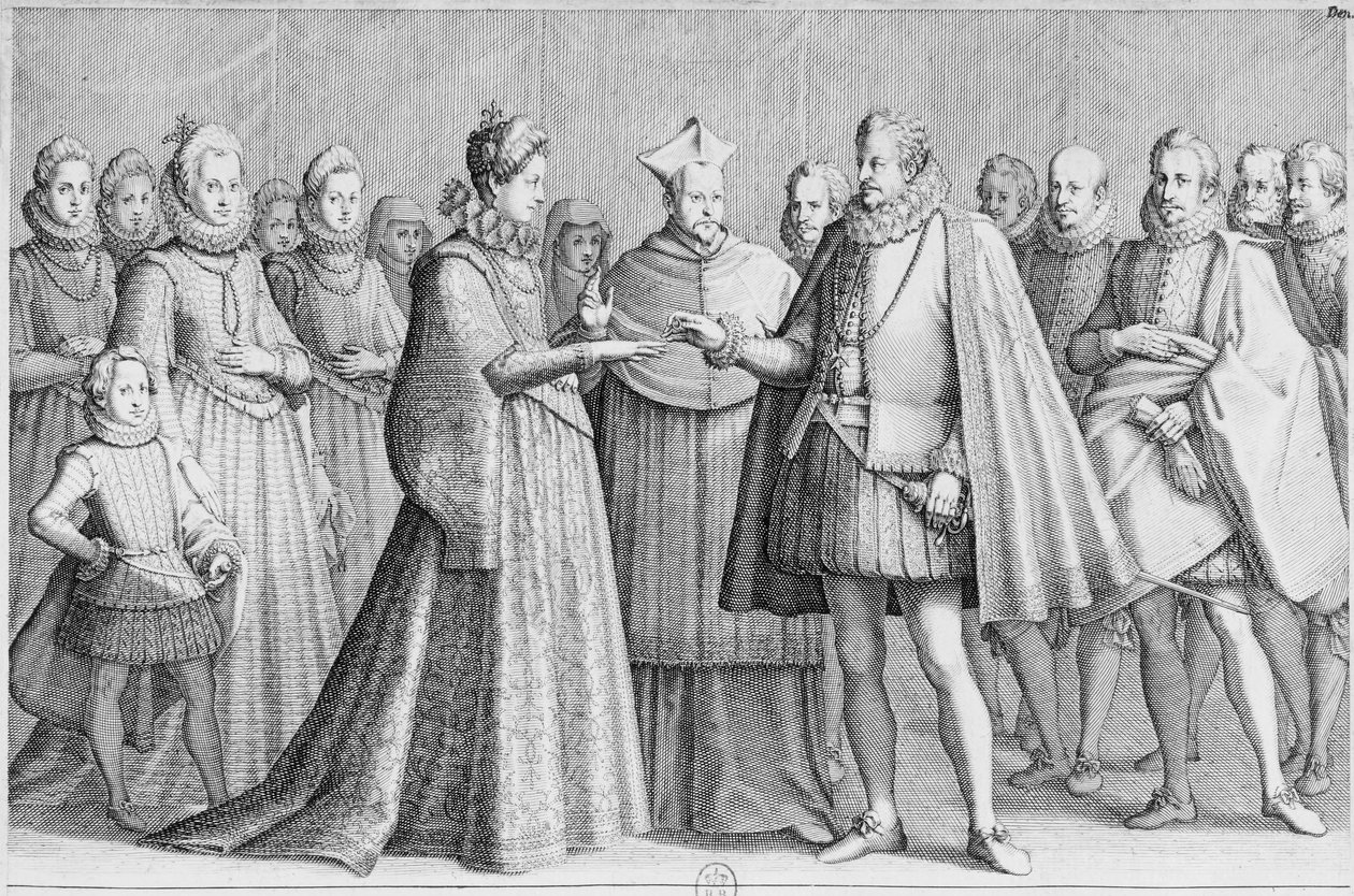 O casamento de Ferdinand de &39;Medici e Christine of Lorraine de Jacques Callot
