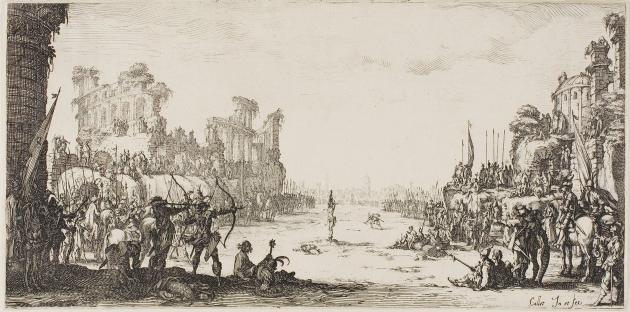 O martírio de São Sebastião de Jacques Callot