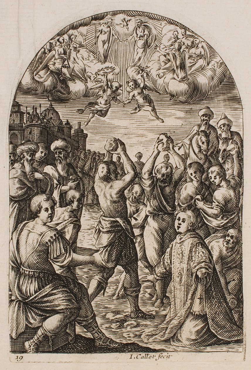 O martírio de Santo Estêvão, da série «Imagens de Roma» de Jacques Callot