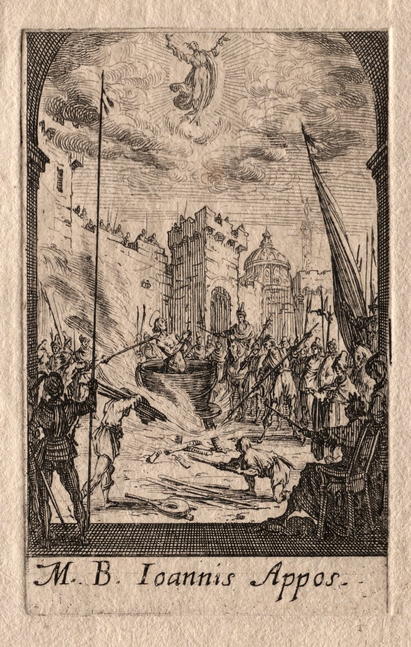 O martírio dos apóstolos: São João Evangelista. de Jacques Callot