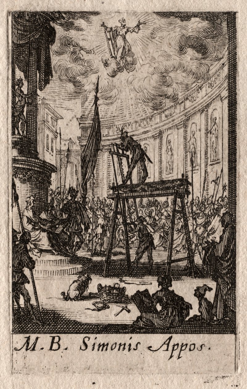 O martírio dos apóstolos: São Simão. de Jacques Callot