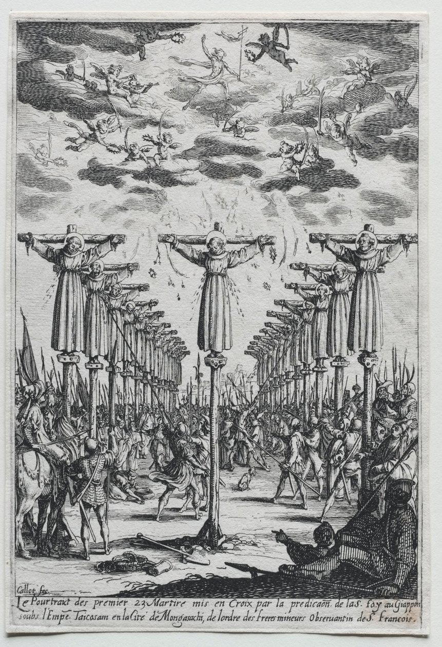 Os Mártires do Japão, 1600s. de Jacques Callot