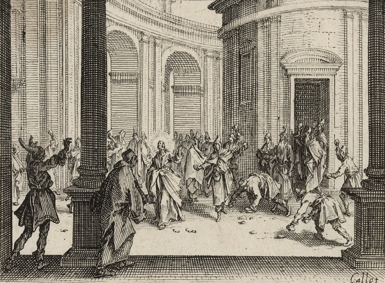 Os comerciantes expulsos do templo, 1635 de Jacques Callot