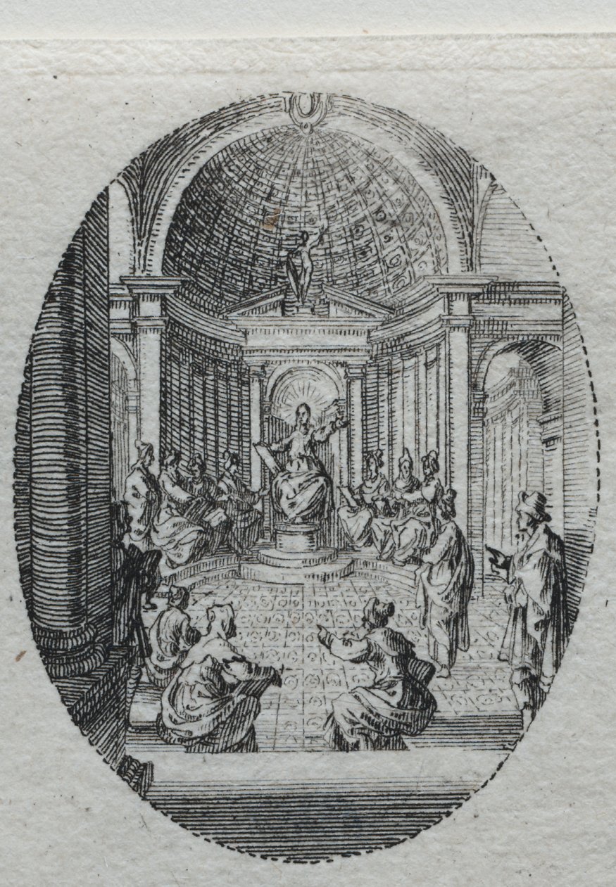 Os Mistérios da Paixão: Cristo Disputando com os Médicos de Jacques Callot