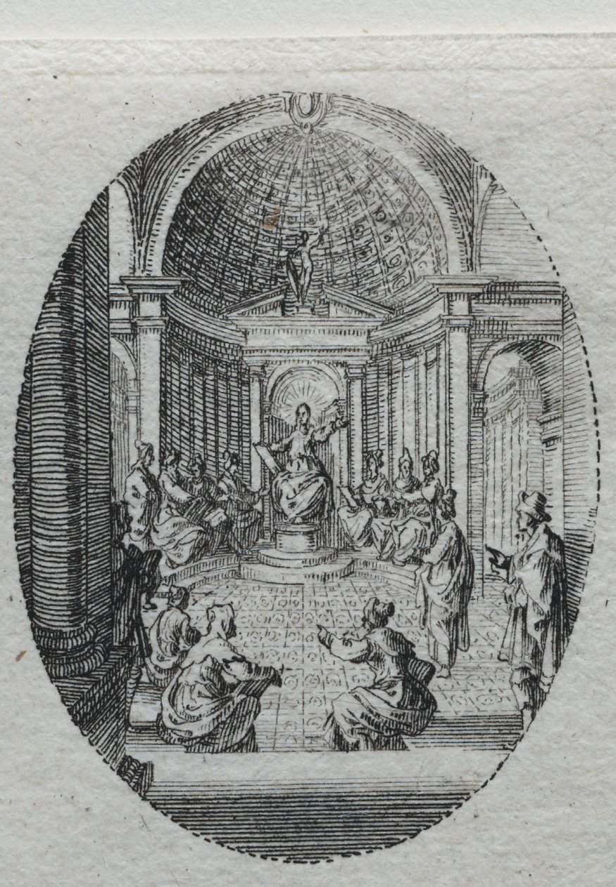 Os mistérios da paixão: Cristo discutindo com os médicos. de Jacques Callot