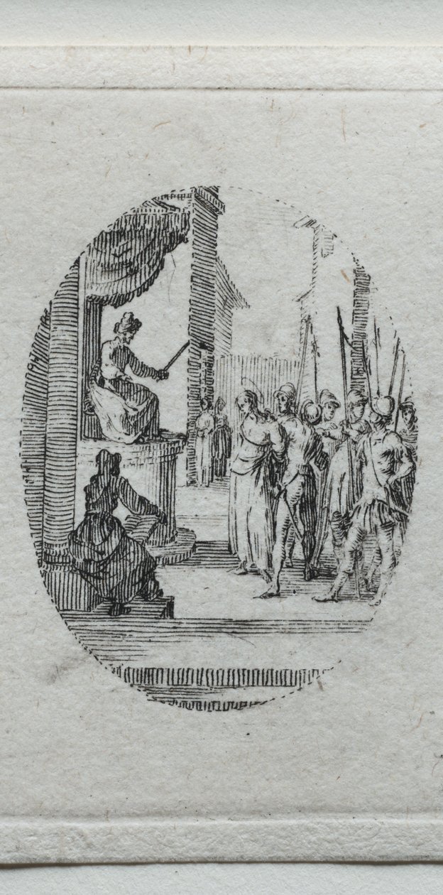 Os mistérios da paixão: Cristo antes de Pilatos. de Jacques Callot