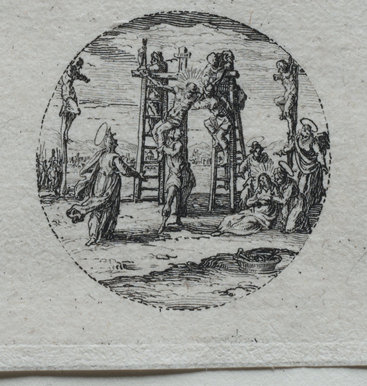 Os mistérios da paixão: a crucificação. de Jacques Callot