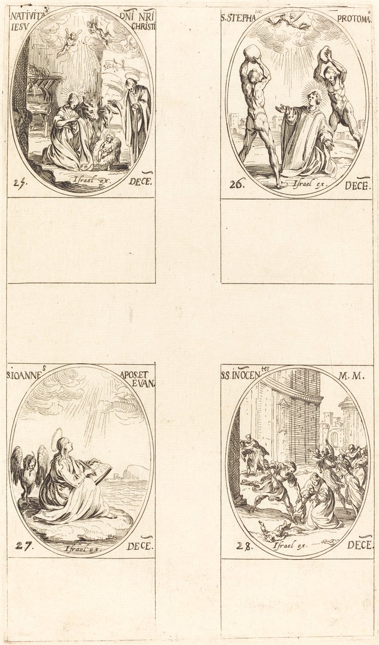 A Natividade, Santo Estêvão, São João, Santos Inocentes. de Jacques Callot