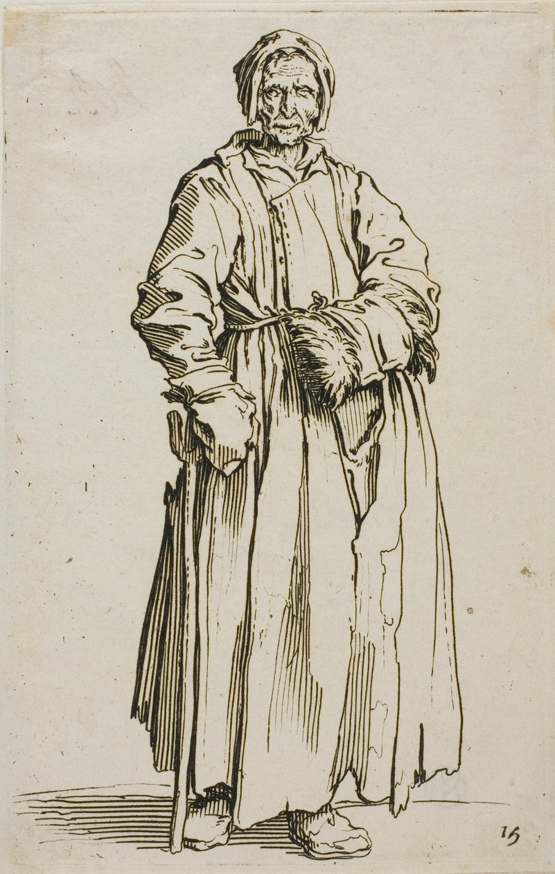 A Mulher Caolho, prato quinze de Os Mendigos de Jacques Callot