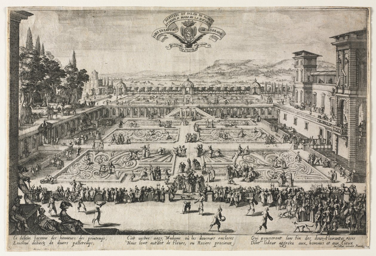 Os jardins do palácio em Nancy de Jacques Callot