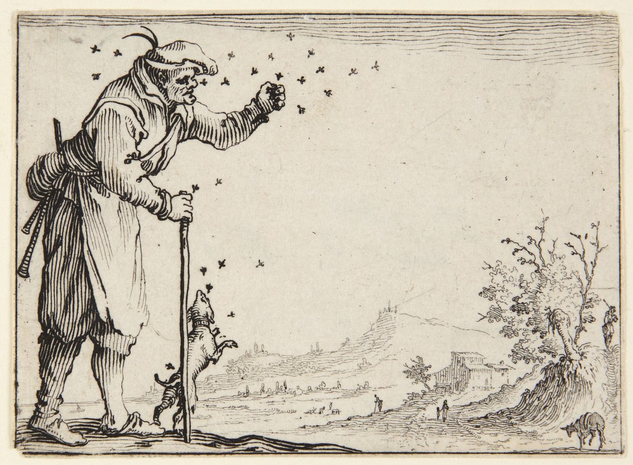 O camponês atacado pelas abelhas de Jacques Callot
